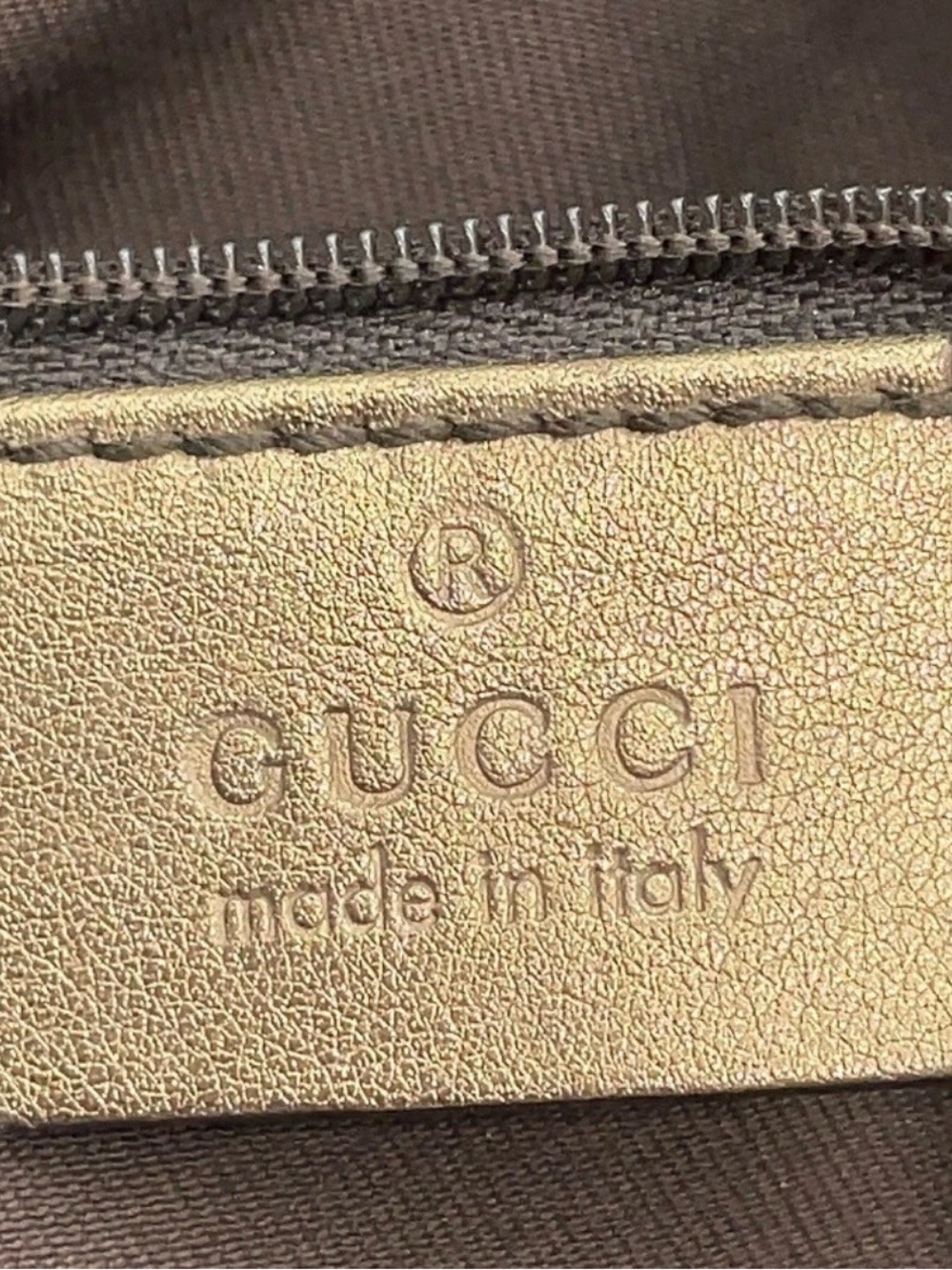 Authentic Gucci Metallic Brown GG Monogram Shoulder Bag - Picture 11 of 16